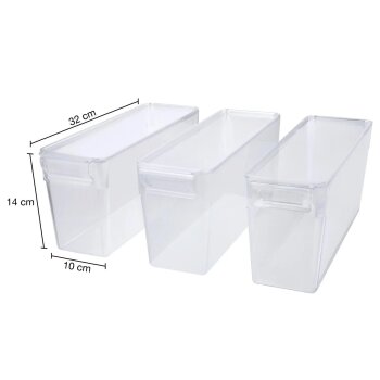 SILVERCREST® Kühlschrank-Organizer mit Deckel, 3er Set, 3,4 L - B-Ware