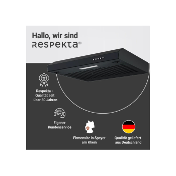 respekta Unterbauhaube ohne Glasschrim, 60 cm, schwarz - B-Ware sehr gut
