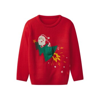 lupilu® Kinder-Premium-Weihnachtspullover mit LED-Effekt und Musik / Kinder-Premium-Weihnachtspullover mit LED-Effekt (Rot, 110/116) - B-Ware sehr gut