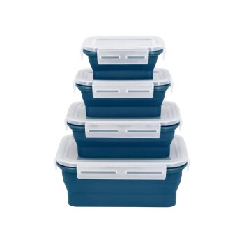 SILVERCREST® Frischhaltedosen-Sets mit Klickverschluss Silikon (Rechteck 4tlg.) - B-Ware neuwertig