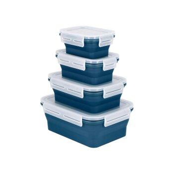SILVERCREST® Frischhaltedosen-Sets mit Klickverschluss Silikon (Rechteck 4tlg.) - B-Ware neuwertig