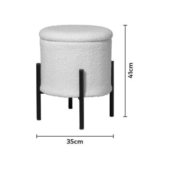 LIVARNO® Hocker mit Staufach (Teddy/Metallbeine) - B-Ware sehr gut