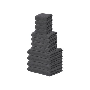 LIVARNO® Frottier-Set, 12-teilig (Grau) - B-Ware neuwertig
