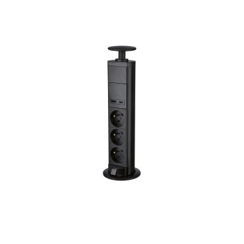 TRONIC® Steckdosenleiste, für den Tisch, schwarz - B-Ware sehr gut