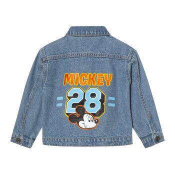 Disney Kleinkinder Jeansjacke, mit großem Rückenprint, 122/128. Mickey - B-Ware neuwertig