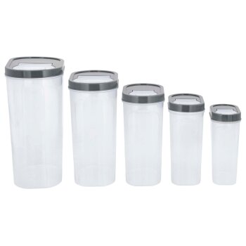 SILVERCREST® Vorratsdosen-Set, 5-teilig (Grau) - B-Ware sehr gut