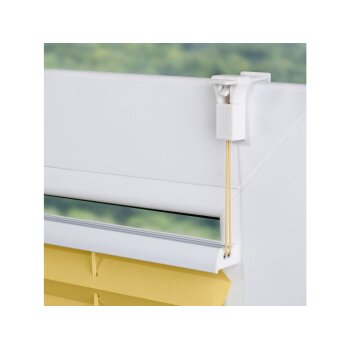 Lichtblick Klemmfix Plissee, stufenloses Einstellen, blickdicht, Montage ohne Bohren, 130 cm, 85 cm, Gelb - B-Ware neuwertig