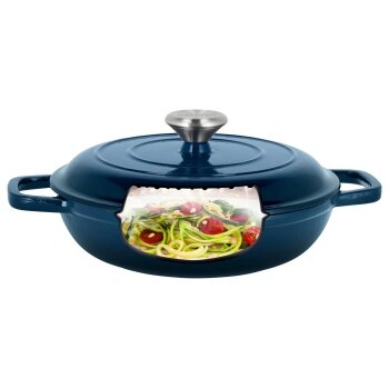 SILVERCREST® Premium-Gusseisenservierpfanne, Ø 25 cm (Blau) - B-Ware sehr gut