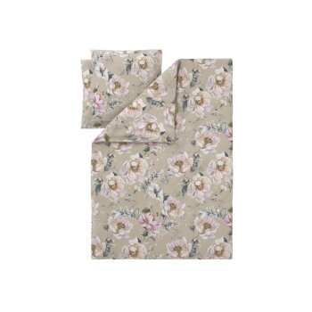 LIVARNO® Bettwäsche aus Baumwollsatin, 220 x 200 cm, beige - B-Ware neuwertig