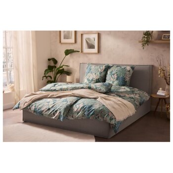 LIVARNO® Renforcé Bettwäsche, 200 x 220 cm, 70 x 90 cm, grün - B-Ware sehr gut