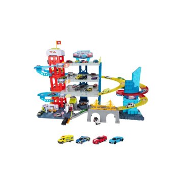 MAJORETTE Double Track Garage, inkl. 4 Fahrzeuge - B-Ware...