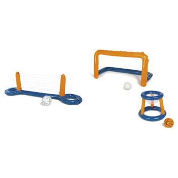 CRIVIT Aufblasbares Pool-Volleyballnetz/Tor-und-Korb-Set...