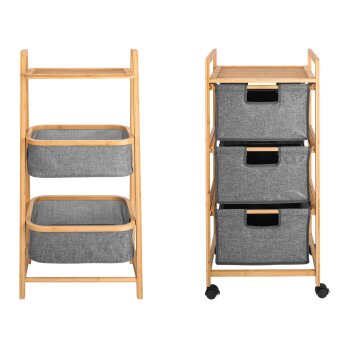 LIVARNO® Regal 2 Körbe+Ablage/ Rollregal 3...