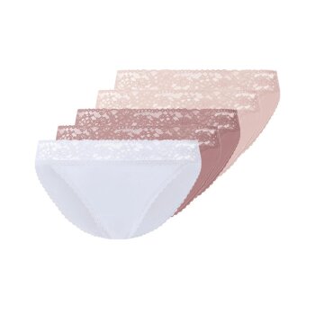 ESMARA® Damen Slips, 5 Stück (rosé/rosa/weiß, L(44/46)) - B-Ware neuwertig