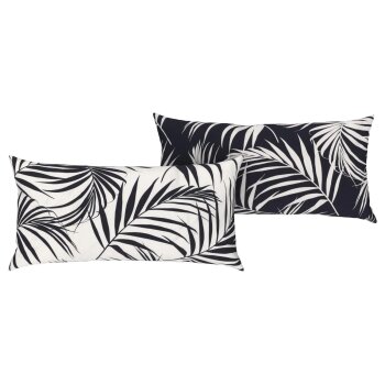 LIVARNO HOME Edel-Renforcé-Kissenbezüge, 2 Stück, 40 cm x 80 cm (Palmen) - B-Ware neuwertig