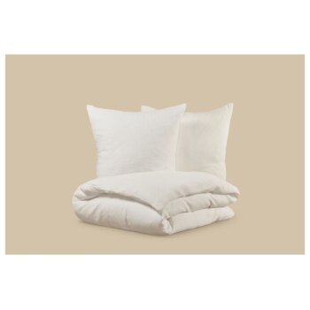 LIVARNO® Musselin-Bettwäsche, 200 x 220 cm (Creme) - B-Ware sehr gut