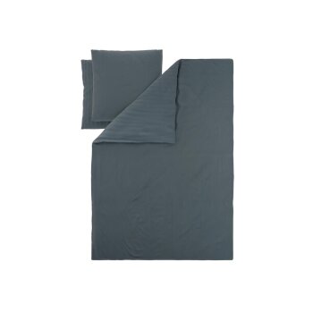 LIVARNO® Luxus-Satin-Bettwäsche, 200 x 220 cm, navy - B-Ware neuwertig