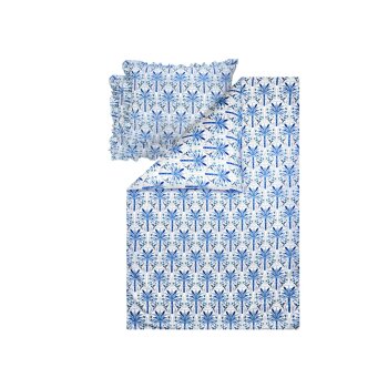 LIVARNO® Mikrofaser-Satin-Bettwäsche, 240 x 220 cm, 70 x 90 cm, blau - B-Ware neuwertig