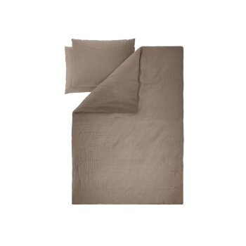 LIVARNO® Musselin-Bettwäsche, 240 x 220 cm, 70 x 90 cm, braun - B-Ware sehr gut