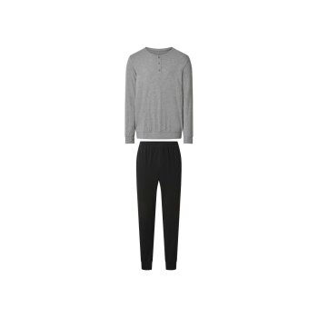 Esmara MEN Herren Pyjama, L, grau/schwarz - B-Ware neuwertig