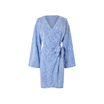 ESMARA® Damen Wickelkleid im Kimono-Stil (Hellblau, L(44/46)) - B-Ware sehr gut