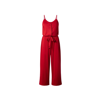 ESMARA® Damen Jumpsuit, optimal Passform durch Elasthan LYCRA® (Rot, M (40/42)) - B-Ware neuwertig