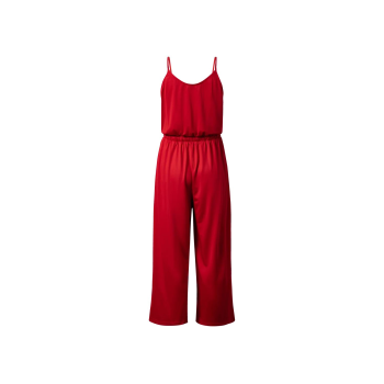 ESMARA® Damen Jumpsuit, optimal Passform durch Elasthan LYCRA® (Rot, M (40/42)) - B-Ware neuwertig