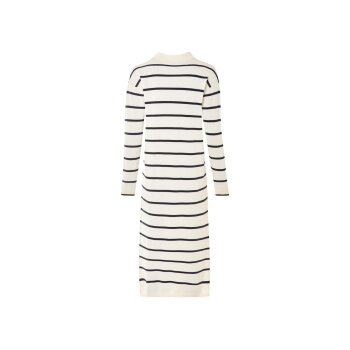 ESMARA® Damen Kleid, aus weicher Feinstrick-Qualität (beige/navy/Streifen, L(44/46)) - B-Ware neuwertig