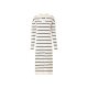 ESMARA® Damen Kleid, aus weicher Feinstrick-Qualität (beige/navy/Streifen, L(44/46)) - B-Ware neuwertig