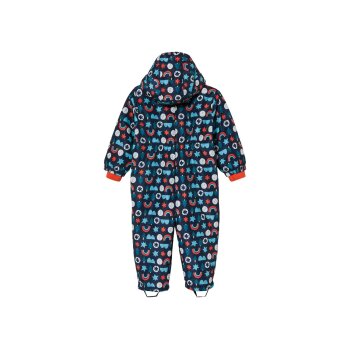 LUPILU® Baby Schneeoverall, dreiteilige Kapuze mit Gummizug (marine/gemustert, 86) - B-Ware neuwertig