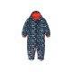 LUPILU® Baby Schneeoverall, dreiteilige Kapuze mit Gummizug (marine/gemustert, 86) - B-Ware neuwertig