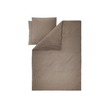 LIVARNO® Musselin-Bettwäsche, 260 x 240 cm, braun - B-Ware sehr gut