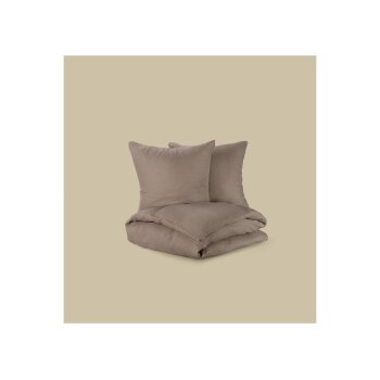 LIVARNO® Musselin-Bettwäsche, 260 x 240 cm, braun - B-Ware sehr gut