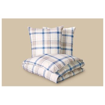 LIVARNO® Edel-Renforcé-Bettwäsche, 200 x 220 cm (Karos) - B-Ware neuwertig