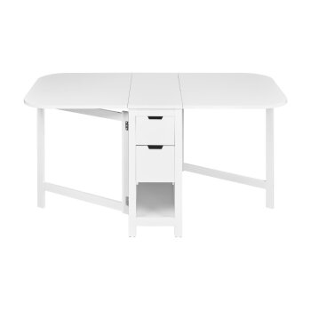 LIVARNO® Klapptisch, mit Schubkasten, weiß -...