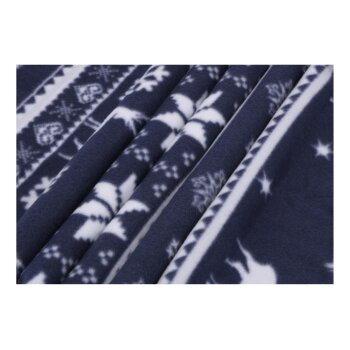 LIVARNO® Fleece-Bettwäsche, 140 x 200 cm, 70 x 90 cm dunkelblau/weiß - B-Ware sehr gut