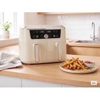 SILVERCREST® Doppelzonen-Heißluftfritteuse »Retro 1973 - SHFDDR 2600 C2« - B-Ware sehr gut