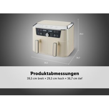 SILVERCREST® Doppelzonen-Heißluftfritteuse »Retro 1973 - SHFDDR 2600 C2« - B-Ware sehr gut
