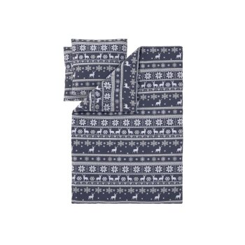 LIVARNO® Fleece-Bettbezug 200 x 200 cm, Hirsch/blau - B-Ware sehr gut