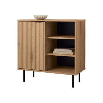 LIVARNO® Kommode, 1 Tür, 3 Fächer, Eiche-Nachbildung - B-Ware neuwertig