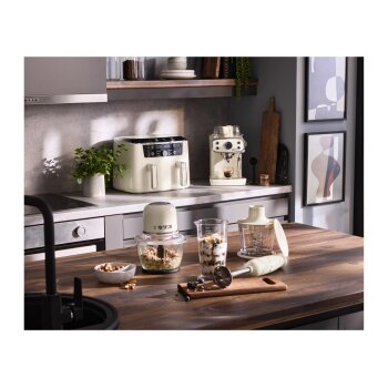 SILVERCREST® Doppelzonen-Heißluftfritteuse Retro 1973 - SHFDDR 2600 C2, beige - B-Ware neuwertig