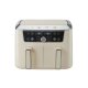 SILVERCREST® Doppelzonen-Heißluftfritteuse Retro 1973 - SHFDDR 2600 C2, beige - B-Ware neuwertig