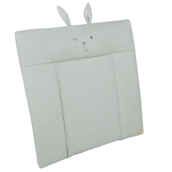 roba Wickelauflage soft roba Style 85x75 cm, abwischbar, mit Hasengesicht „Lily“, frosty green - B-Ware Transportschaden Kosmetisch