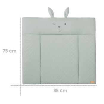 roba Wickelauflage soft roba Style 85x75 cm, abwischbar, mit Hasengesicht „Lily“, frosty green - B-Ware Transportschaden Kosmetisch