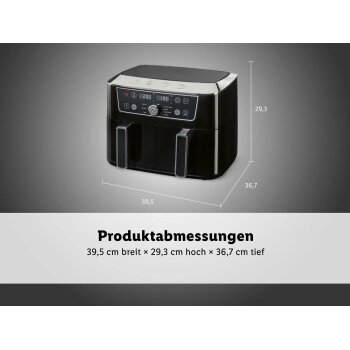 SILVERCREST® Doppelzonen-Heißluftfritteuse Retro 1973 - SHFDDR 2600 C2, schwarz - B-Ware