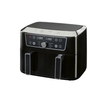 SILVERCREST® Doppelzonen-Heißluftfritteuse Retro 1973 - SHFDDR 2600 C2, schwarz - B-Ware
