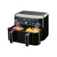 SILVERCREST® Doppelzonen-Heißluftfritteuse Retro 1973 - SHFDDR 2600 C2, schwarz - B-Ware