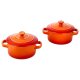 SILVERCREST® Mini-Kochtöpfe, 4-teilig (orange) - B-Ware Transportschaden Kosmetisch