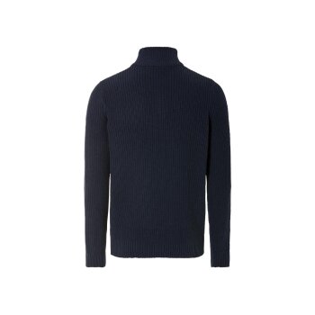 LIVERGY® Herren Troyer aus Grobstrick, mit Bündchen (Navy, S (44/46)) - B-Ware neuwertig
