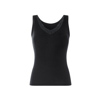 esmara® Damen Achselhemd in anschmiegsamer Feinripp-Qualität (Schwarz, S(36/38)) - B-Ware neuwertig